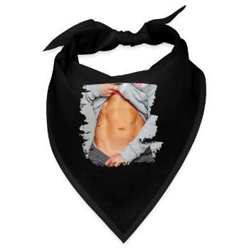 Fake Muskel Frau Fitness Frauenkörper - Bandana - Schwarz - Vorne