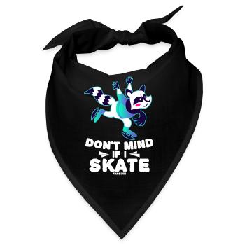 Waschbär Eisschnellauf Wintersport - Bandana - Schwarz - Vorne