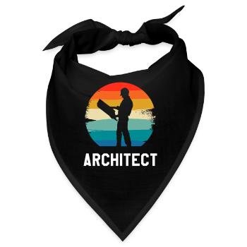 Retro Vintage Classic Architect Architecture - Bandana - Schwarz - Vorne
