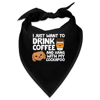 Ich will nur Kaffee trinken und mit meinem Kakadu - Bandana - Schwarz - Vorne