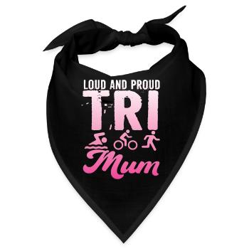 Laute Und Stolze Tri Mum Triathletin - Bandana - Schwarz - Vorne