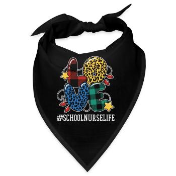 School Nurse Winter Holiday Love Christmas - Bandana - Schwarz - Vorne