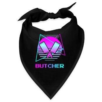 Retro Vintage Classic Butcher Meat Butchery - Bandana - Schwarz - Vorne