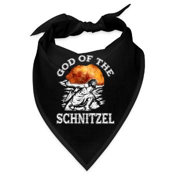God of the Schnitzel - lustiges Schnitzel - Bandana - Schwarz - Vorne