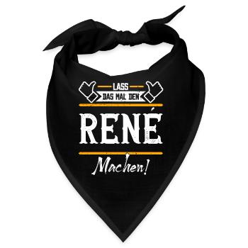 Rene Geschenkidee Geschenk Geburtstag - Bandana - Schwarz - Vorne
