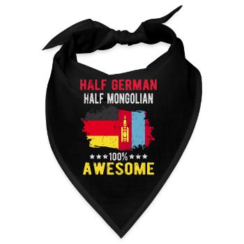 Halb Deutsch Halb Mongole - Bandana - Schwarz - Vorne
