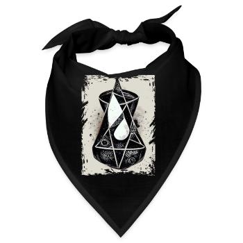 Abstrakte geometrische Hexen -Sandglas -Pendel okk - Bandana - Schwarz - Vorne
