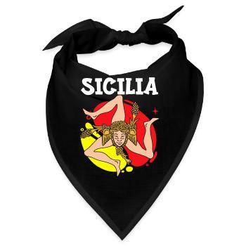 Sizilien flagge Sizilien Palermo Italien - Bandana - Schwarz - Vorne