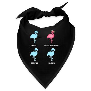 Flamingo Anwalt Beamter Politiker Sozialarbeiterin - Bandana - Schwarz - Vorne