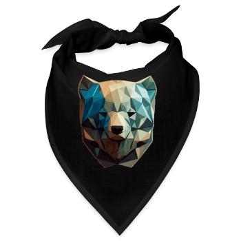 Niedliche Bärengesicht Polygon niedrige Polybären - Bandana - Schwarz - Vorne