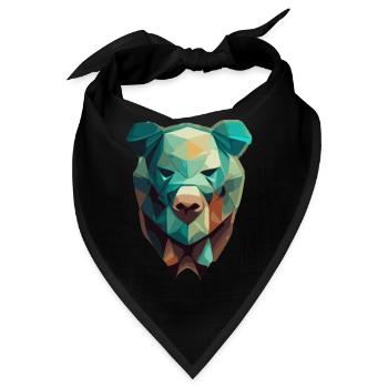 Niedliche Bärengesicht Polygon niedrige Polybären - Bandana - Schwarz - Vorne