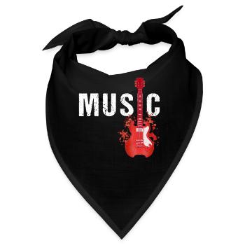 Musiker -Gitarrist Electro Acoustic Gitarrist - Bandana - Schwarz - Vorne