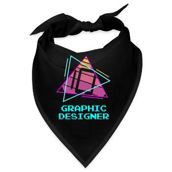 Retro Graphic Designer Graphic Design - Bandana - Schwarz - Vorne