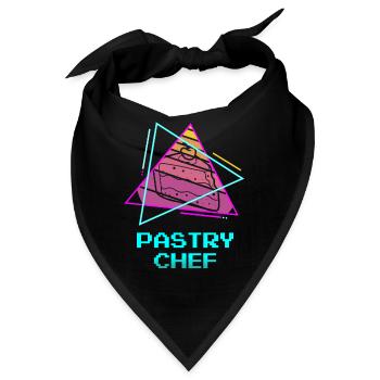 Retro Pastry Chef Pastries - Bandana - Schwarz - Vorne