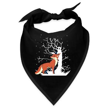 Fuchs Xmas Waldtiere Schnee Weihnachtsgeschenk - Bandana - Schwarz - Vorne