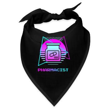Retro Pharmacist Pharmaceutical Pharmacy - Bandana - Schwarz - Vorne