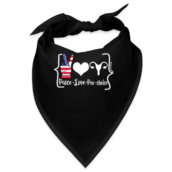 Peace Love Pro choice Shirt, Pro Choice Shirt, - Bandana - Schwarz - Vorne
