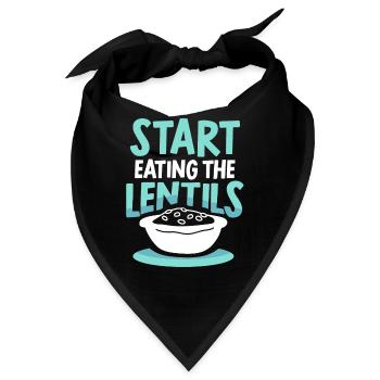 Fang An Die Linsen Zu Essen Linse Linsensuppe - Bandana - Schwarz - Vorne