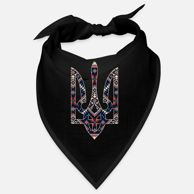 Broderie du trident de l’emblème ukrainien Bandana