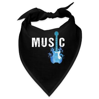 Musikgitarre akustische Elektrikgitarrist Aquarell - Bandana - Schwarz - Vorne