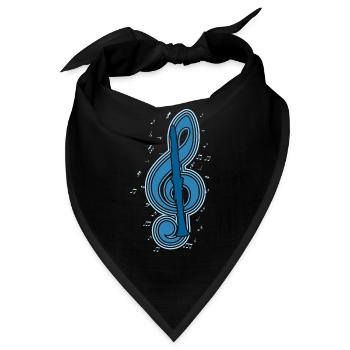 Vintage Musical Note Clarinet Player Musik - Bandana - Schwarz - Vorne
