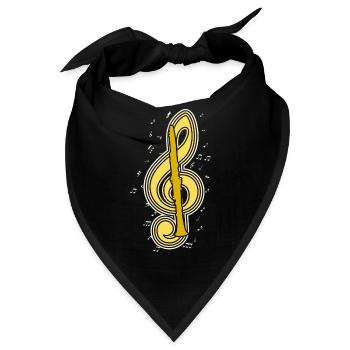Vintage Musical Note Clarinet Player Musik - Bandana - Schwarz - Vorne