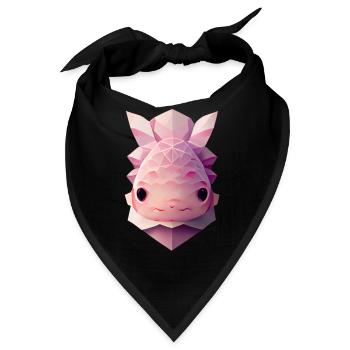 Nettes Axolotl Polygon niedriger Poly Axolotl Gesi - Bandana - Schwarz - Vorne