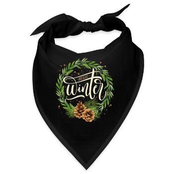 Winter-Typografie Winter-Magic Winter-Tannenzapfen - Bandana - Schwarz - Vorne