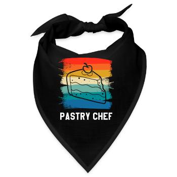 Retro Vintage Pastry Chef Pastries - Bandana - Schwarz - Vorne