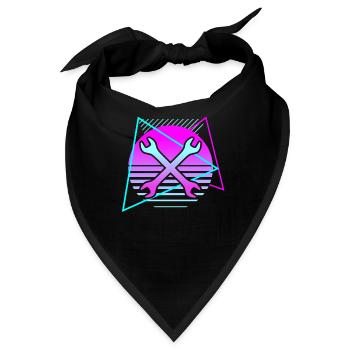 Retro Vintage Classic Mechanic Mechanical - Bandana - Schwarz - Vorne