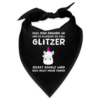 Fass mein Einhorn an - lustiges Einhorn Spruch - Bandana - Schwarz - Vorne