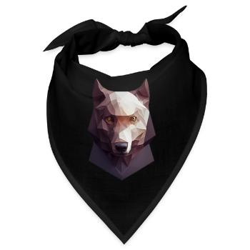 Polygon Wolfkopf niedrige Poly Wölfe - Bandana - Schwarz - Vorne