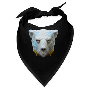 Polygon -Eisbärkopf niedrig Poly - Bandana - Schwarz - Vorne