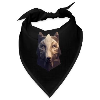 Geometrische Wölfe des Wolfkopfes Polygon - Bandana - Schwarz - Vorne