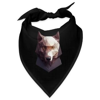 Wolfkopf niedriger Polygonwölfe geometrisch - Bandana - Schwarz - Vorne