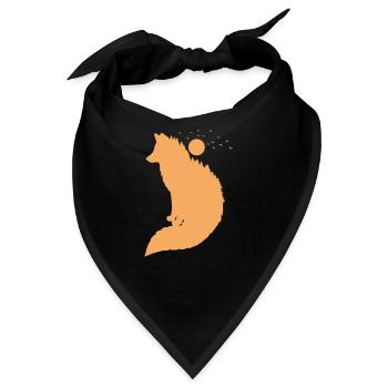 Fuchs vor Mond Rotfuchs Wildtier - Bandana - Schwarz - Vorne