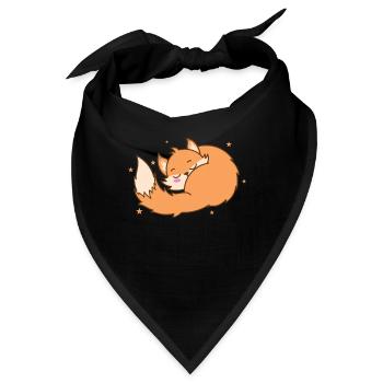 Fuchs träumt Tier Natur Umwelt Rotfuchs - Bandana - Schwarz - Vorne