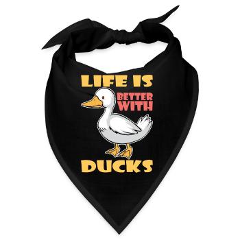 Life Is Better With Ducks Ente Enten - Bandana - Schwarz - Vorne