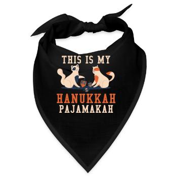 Katzen Jüdischer Weihnachtsjude ist mein Chanukka - Bandana - Schwarz - Vorne