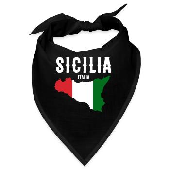 Sizilien flagge Sizilien Palermo Italien - Bandana - Schwarz - Vorne