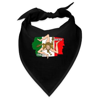 Sizilien flagge Sizilien Palermo Italien - Bandana - Schwarz - Vorne