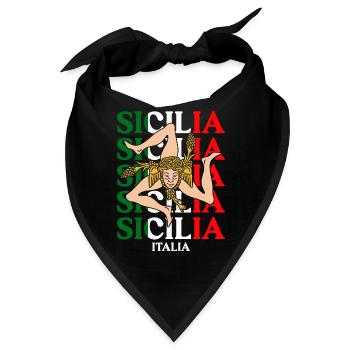 Sizilien flagge Sizilien Palermo Italien - Bandana - Schwarz - Vorne