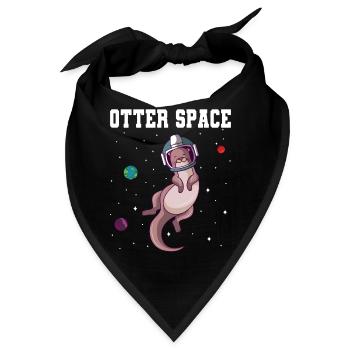 Otter Weltraum Sonnensystem Planeten Astronaut - Bandana - Schwarz - Vorne
