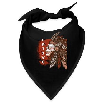 Indianer Indianer Schädel Kopfschmuck - Bandana - Schwarz - Vorne