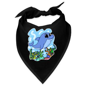 Delfin - Säugetier Meerestier Naturschutz Umwelt - Bandana - Schwarz - Vorne