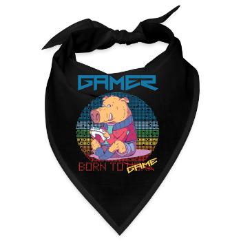 Funny Gamer Video Games Born To Gaming Retro Game - Bandana - Schwarz - Vorne