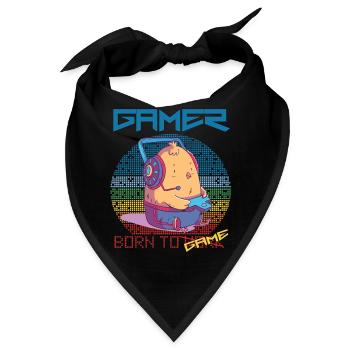 Gamer Funny Chick Video Games Born To Gaming Retro - Bandana - Schwarz - Vorne
