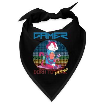 Video Games Funny Gamer Born To Gaming Retro Game - Bandana - Schwarz - Vorne