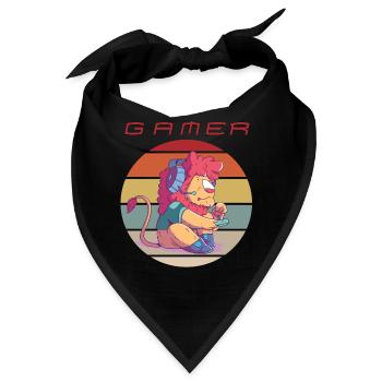 Funny Video Games Retro Console Games Lion Gamer G - Bandana - Schwarz - Vorne