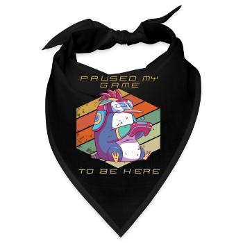 Video Games Gamer Paused My Game Retro Gaming Peng - Bandana - Schwarz - Vorne
